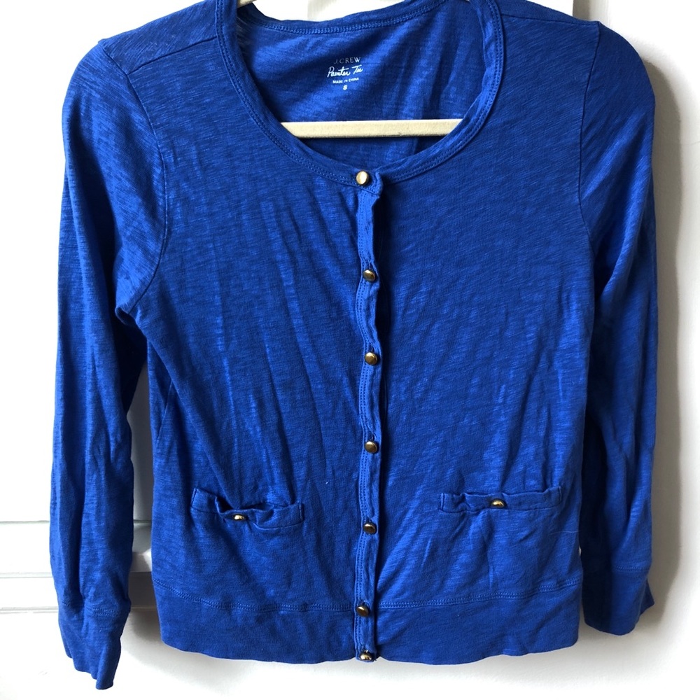 Blue J Crew Painters Tee Sweater